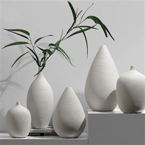 White ceramic dry flower vase