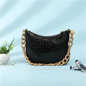 Siamese crocodile belly women's bag, real leather bag